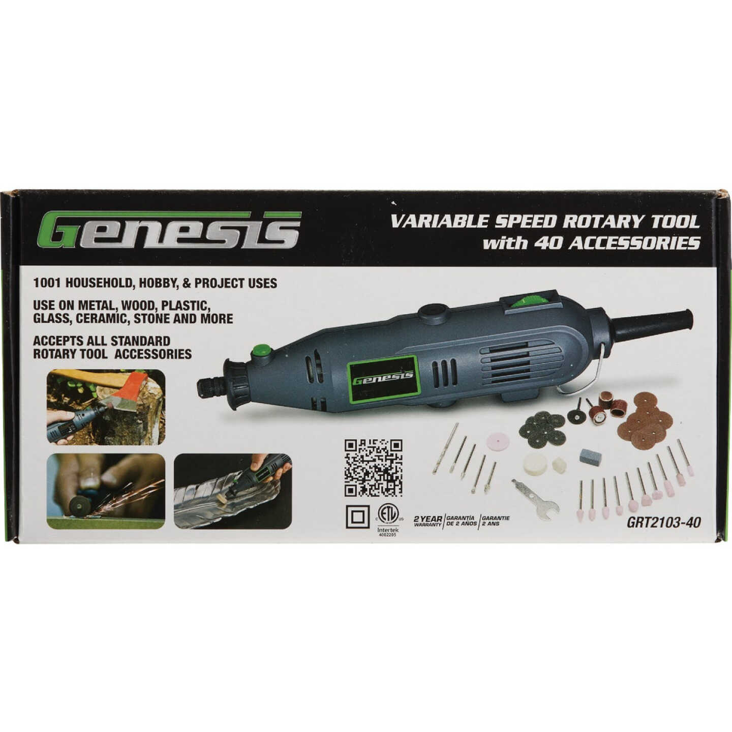 Genesis 120 Volt 1.0 Amp Variable Speed Electric Rotary Tool Kit with 40  Accessories - Bender Lumber Co.